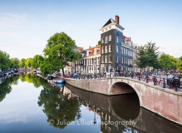 The Prinsengracht canal in Amsterdam.