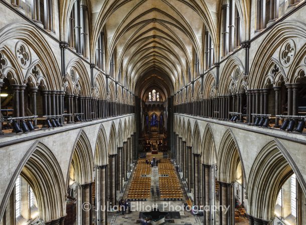 The nave of Salisbury cathedral