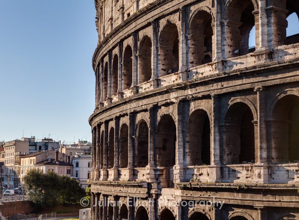 The Roman Colosseum in Rome.