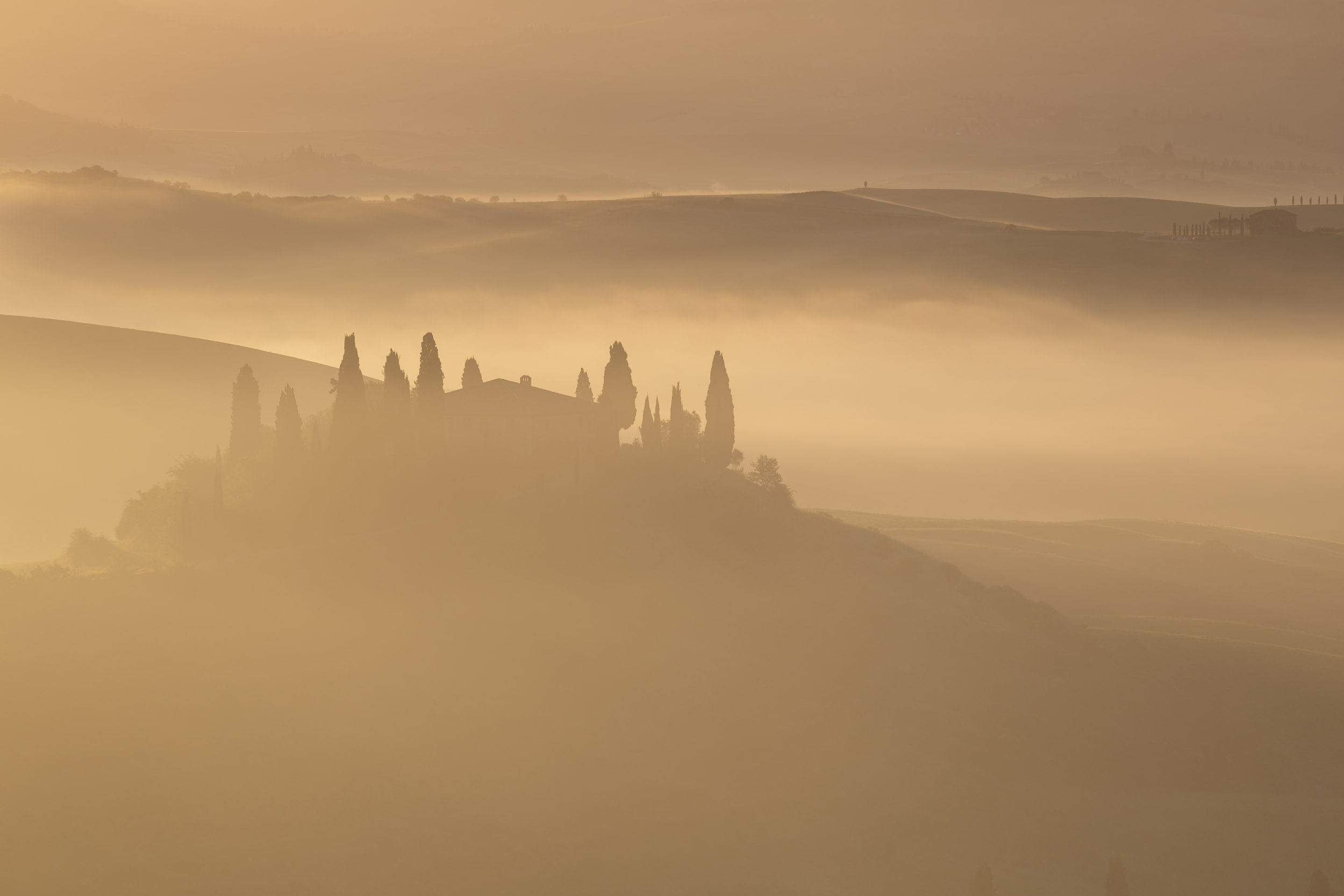 Il Belvedere in the Val d'Orcia. Tuscany landscape photography tour and workshop.