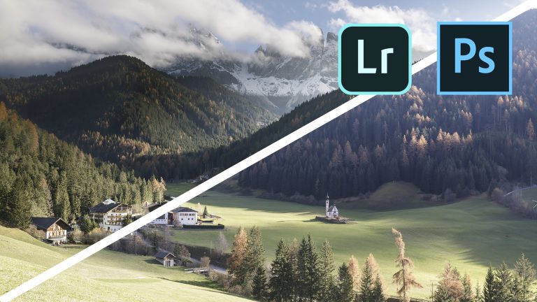 How to edit LANDSCAPE photos with Adobe Lightroom & Adobe Photoshop vlog cover.
