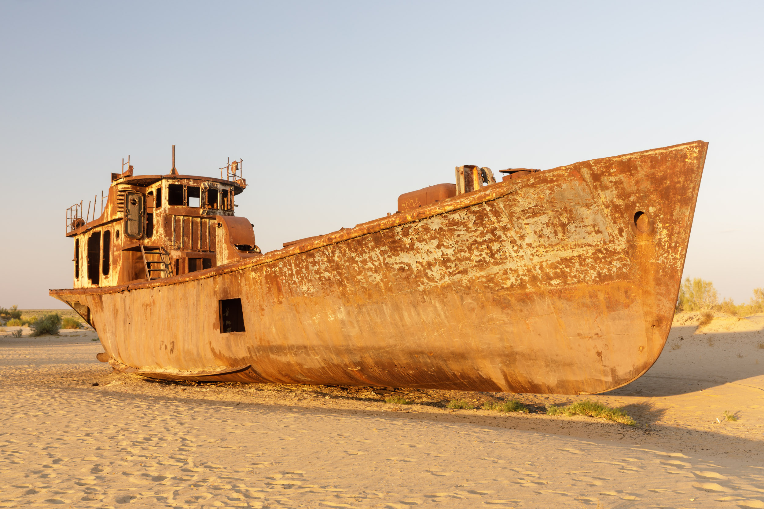 Rusting ships at Moynaz in Karakalpakstan, Uzbekistan.