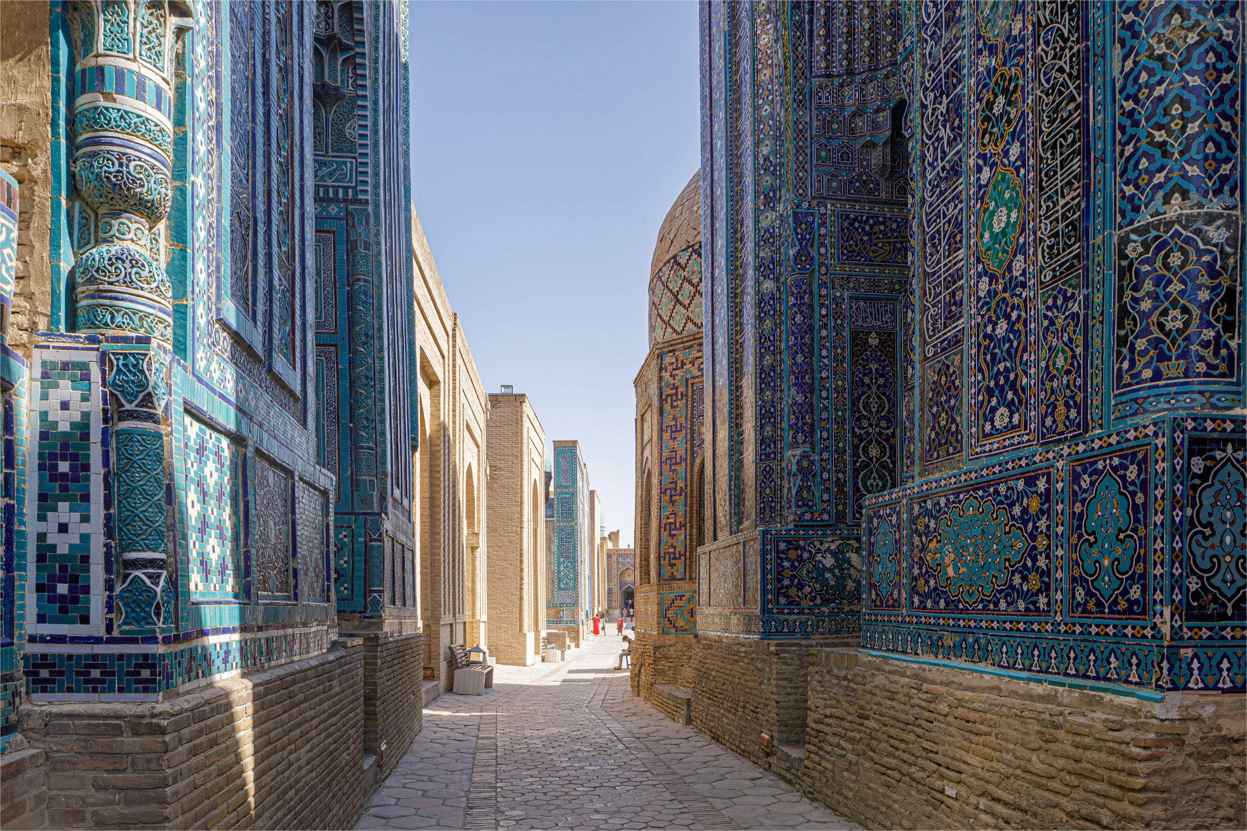 The beautiful Shah-i-Zinda in Samarkand, Uzbekistan.
