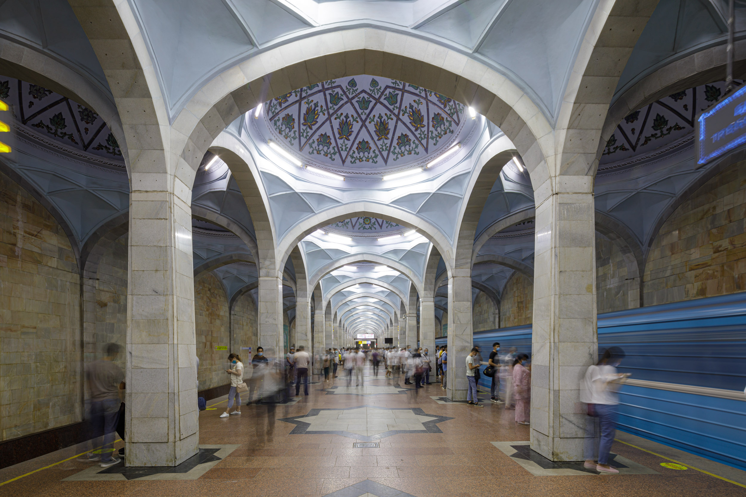 Alisher Navoi metro station in the Tashkent metro, Uzbekistan.