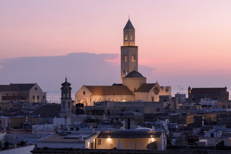sunrise on the duomo of Bari, Puglia, Italy