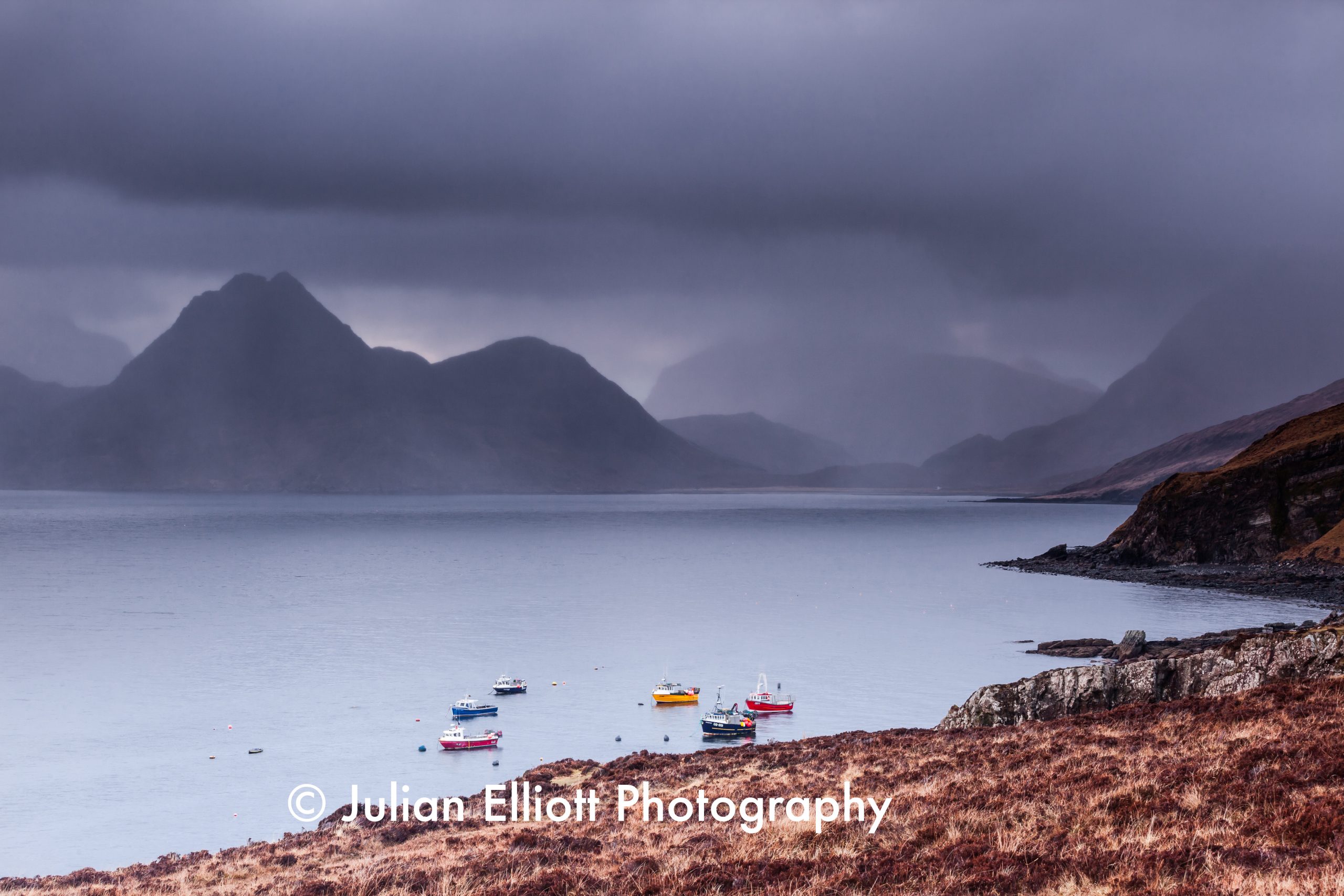 Storm clouds over Elgol on the Isle of Ske