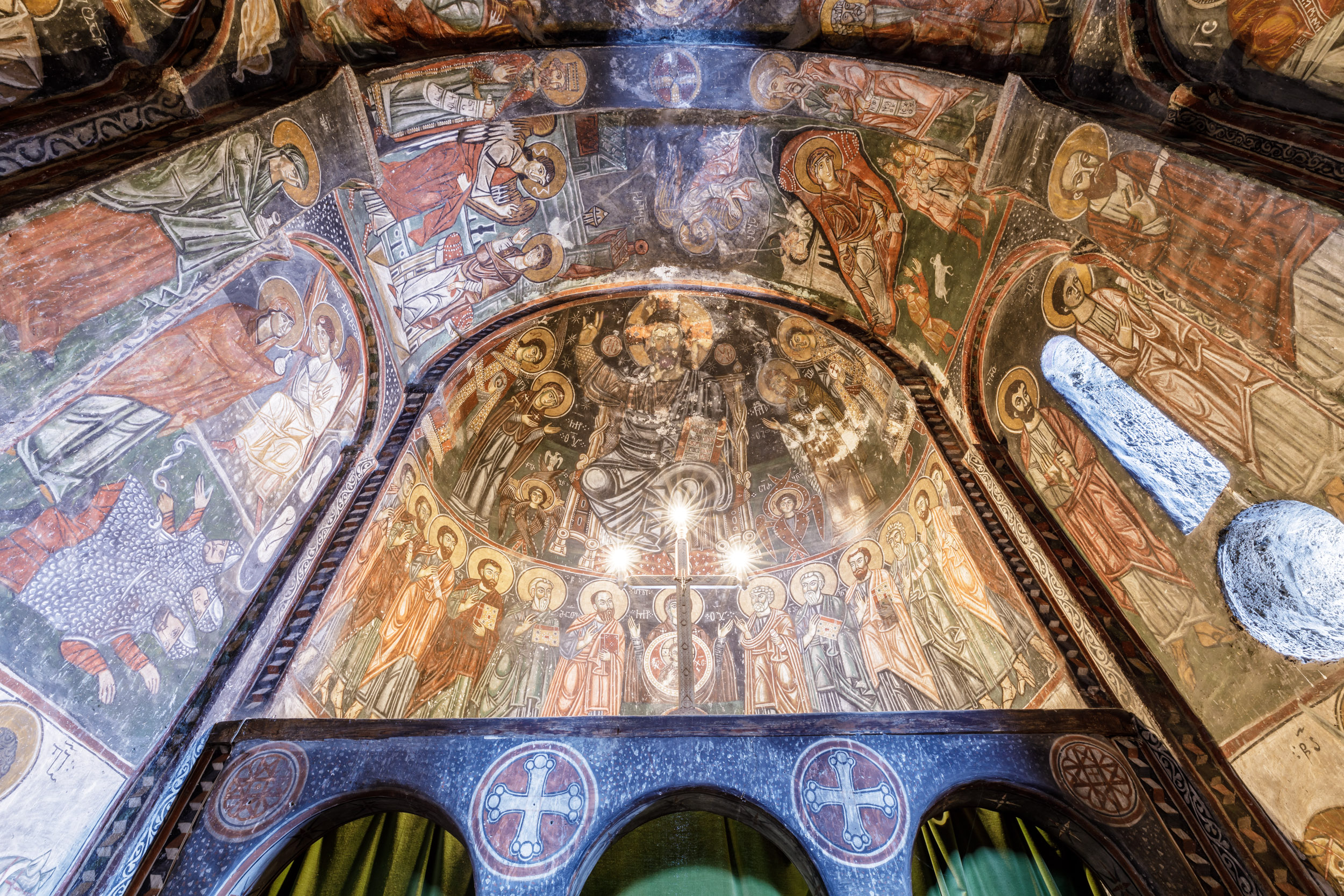 Frescos in a Svaneti church, Georgia.
