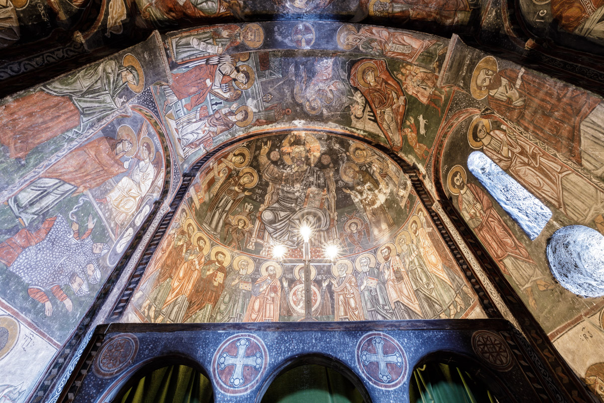 Frescoes in a Mestia church