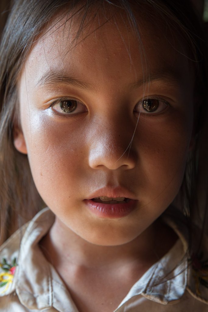 Portrait of a young Hmong girl in northern Vietnam.