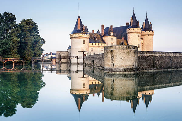 The Chateau de Sully-sur-Loire in the Loire Valley of France.