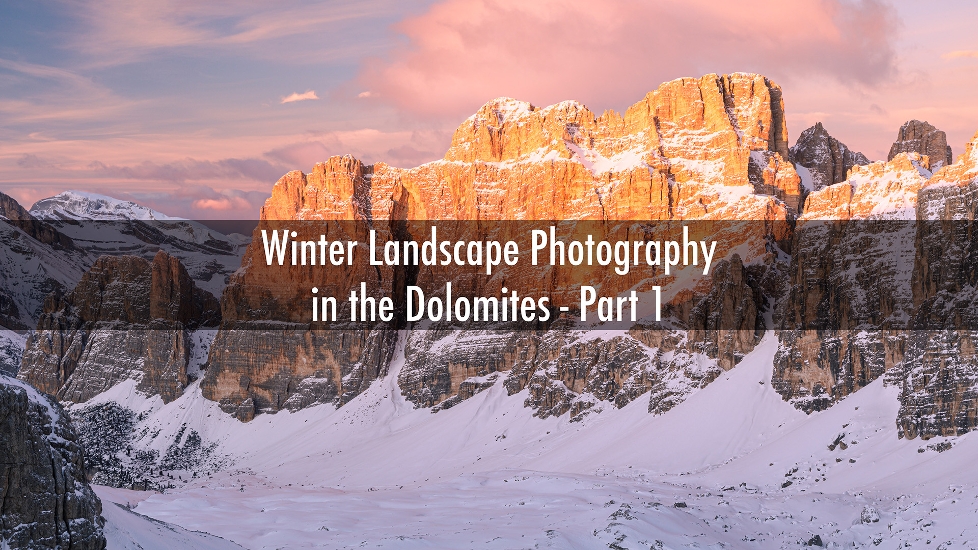 Winter landscape photography in the Dolomites. Part 1. Italy.