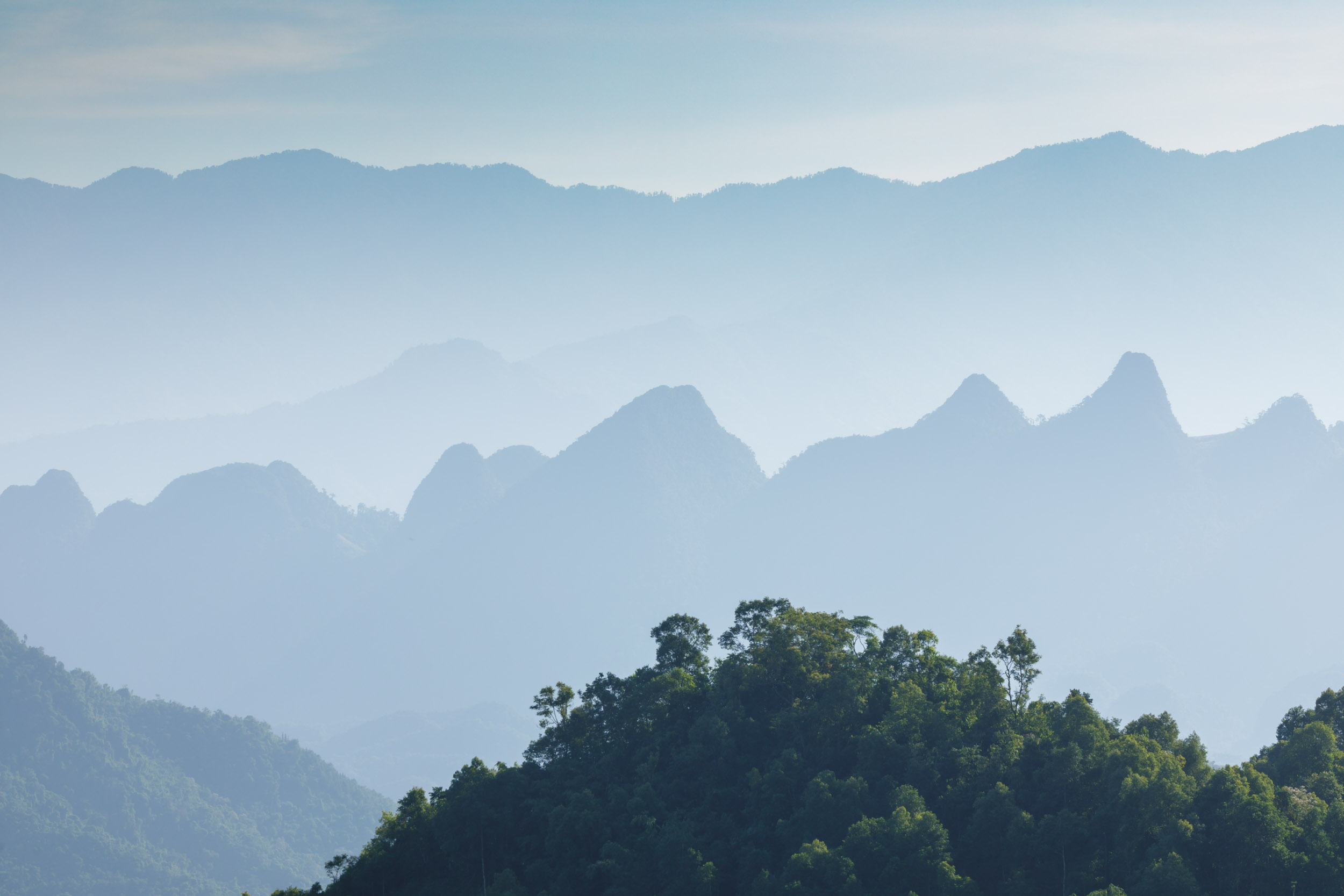 The beautiful mountainous landscape of Ha Giang in northern Vietnam.