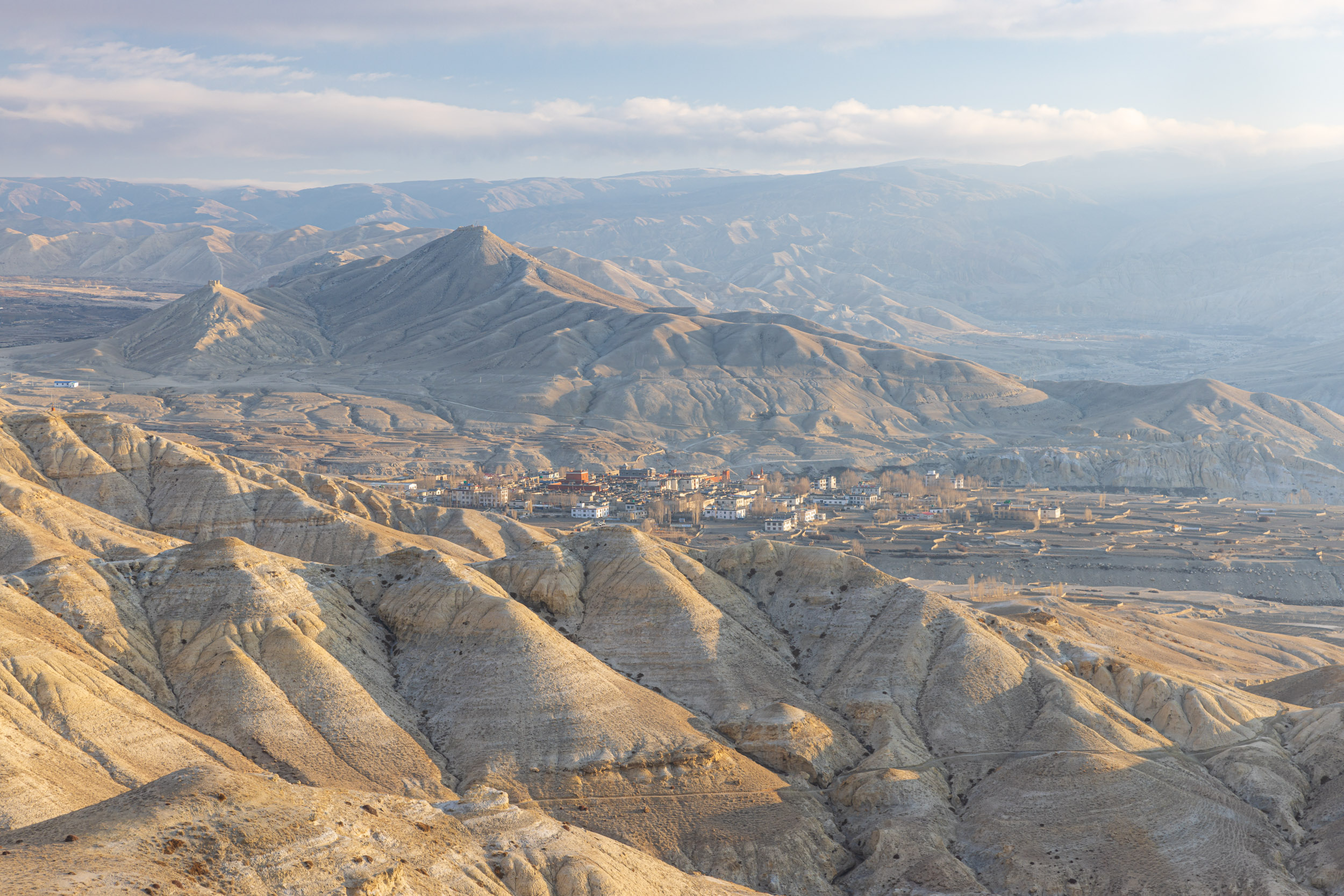 Looking down on Lo Manthang in Upper Mustang, Nepal.