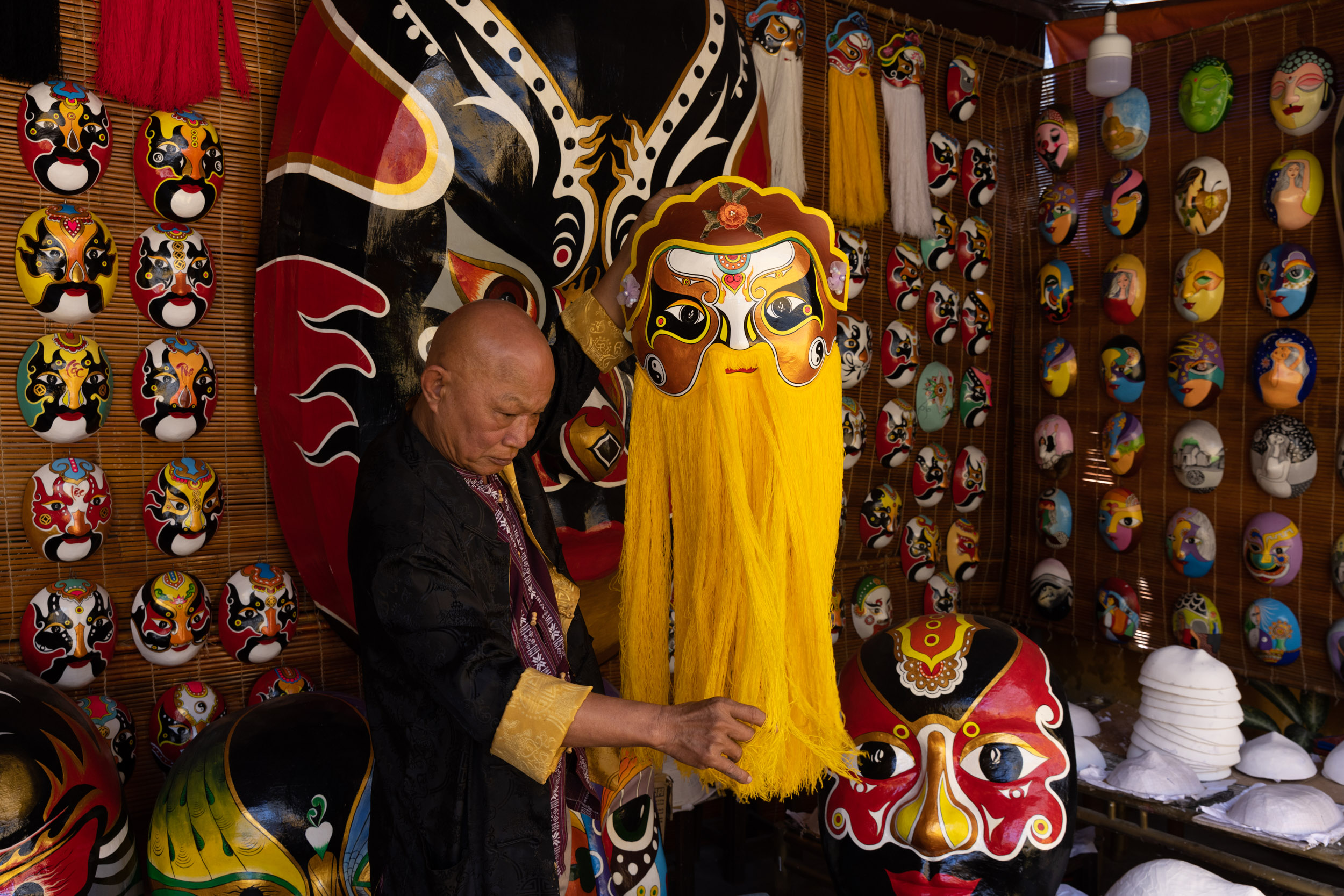 Master artisan Bui Quy Phong of the Timing Masks in the city of Hoi An, Vietnam.