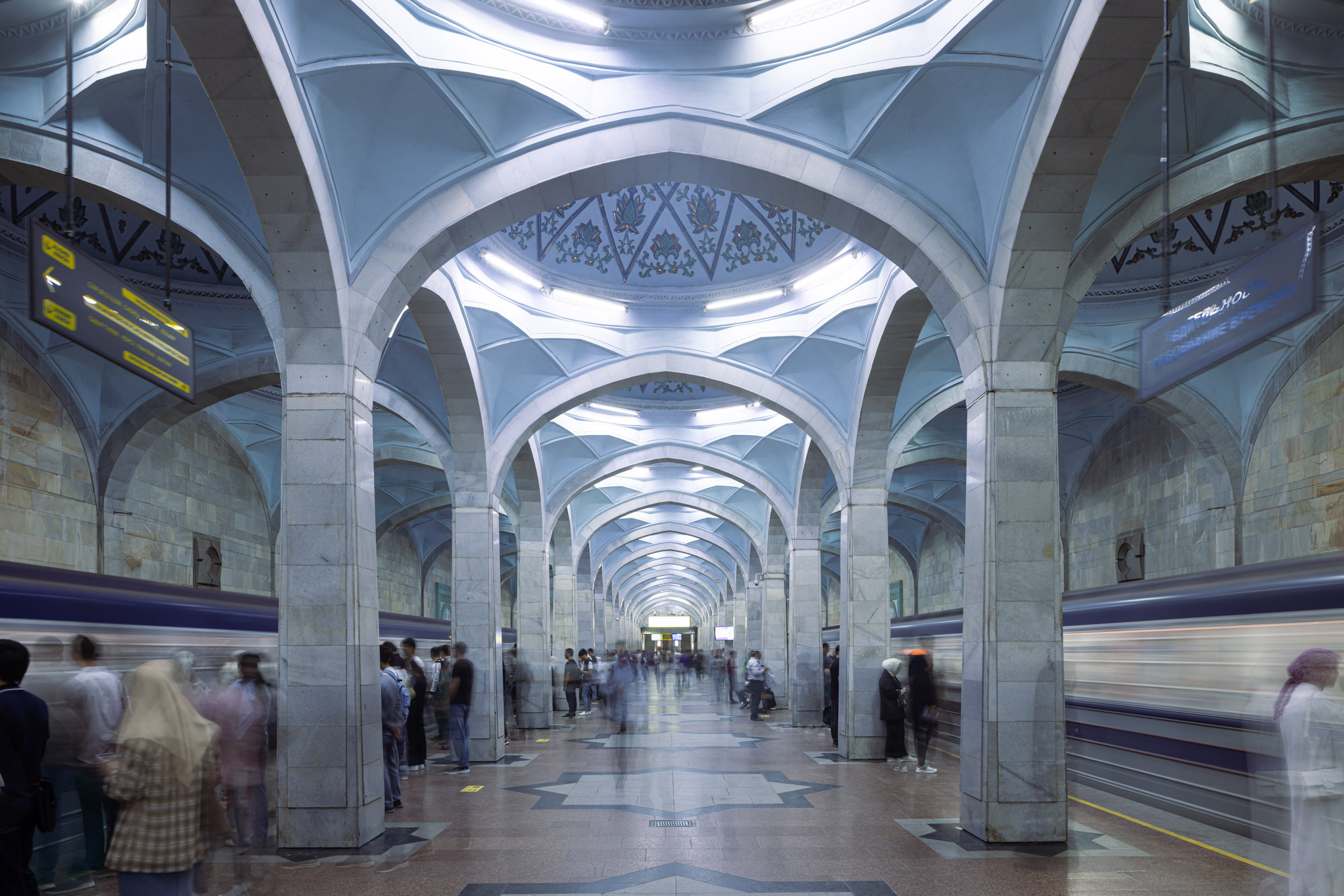 Alisher Navoi metro station in the Tashkent metro, Uzbekistan.