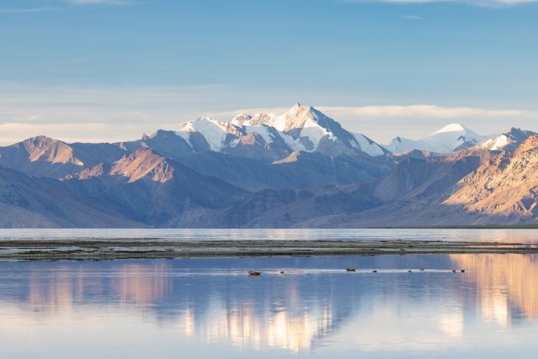 Tsomoiri Lake in Ladakh, India.