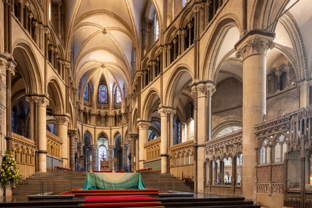 The stunning choir of Canterbury cathedral in Kent, England, UK.