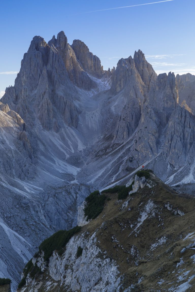 The late afternoon light illuminates the stunning Cadini di Misurina in the Dolomites, Belluno province, Veneto, Italy.