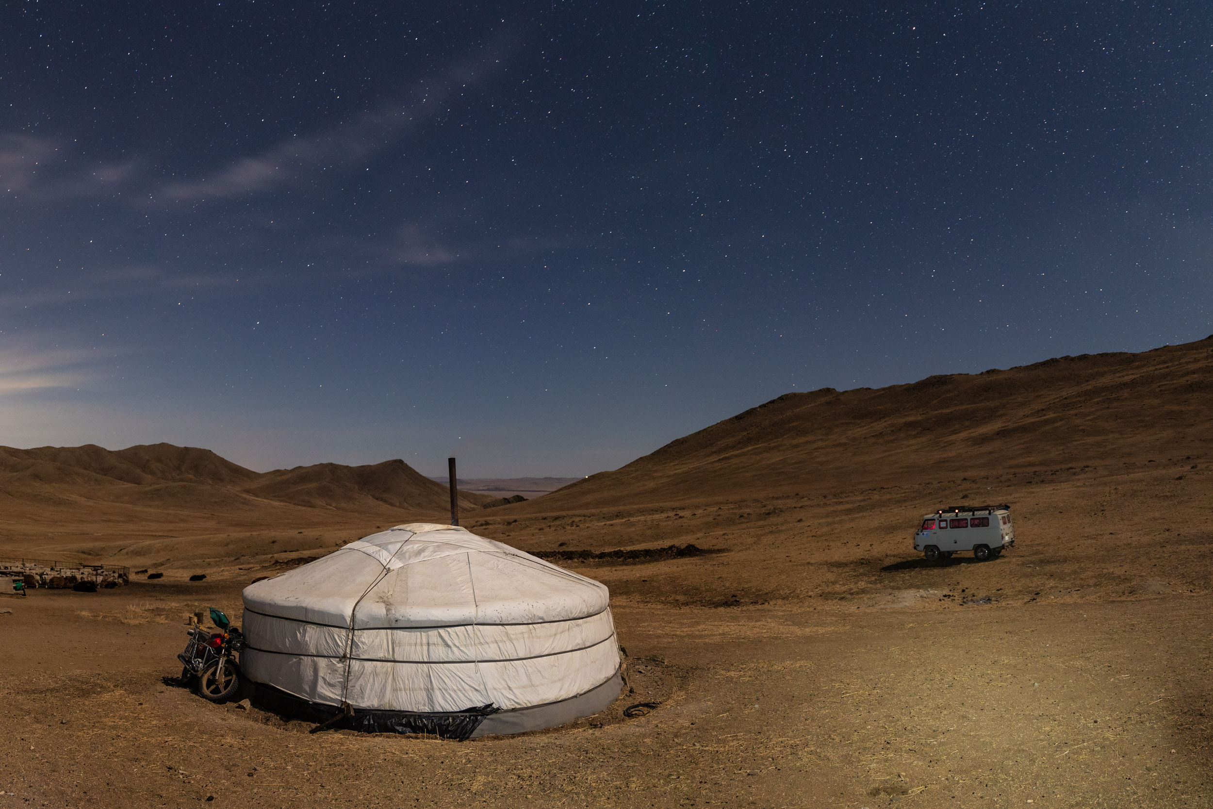 Traditional Mongolian ger in Khustain Nuruu or Hustai National Park in central Mongolia.