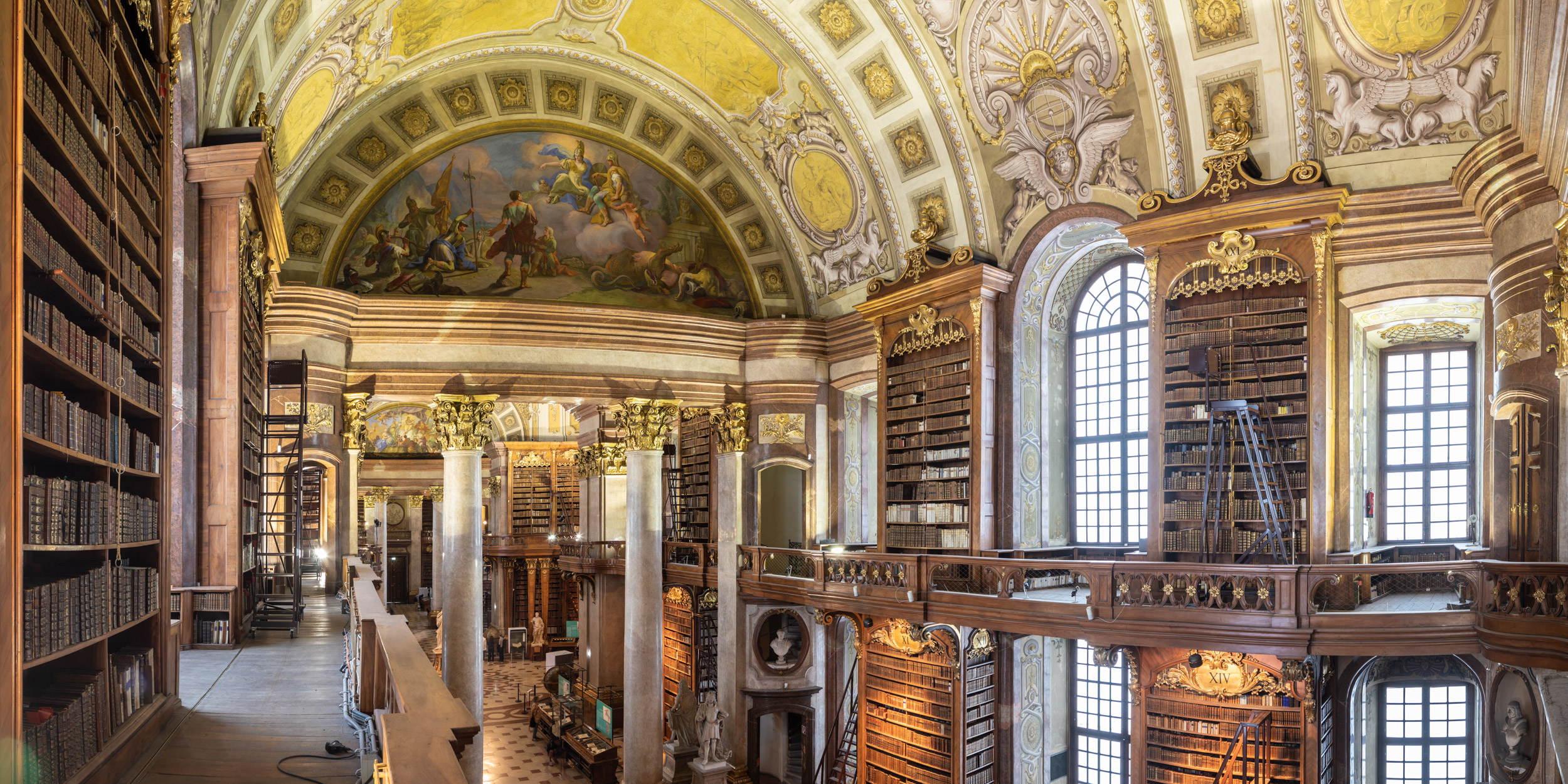 Panorama of the Austrian National Library in Vienna, Austria.