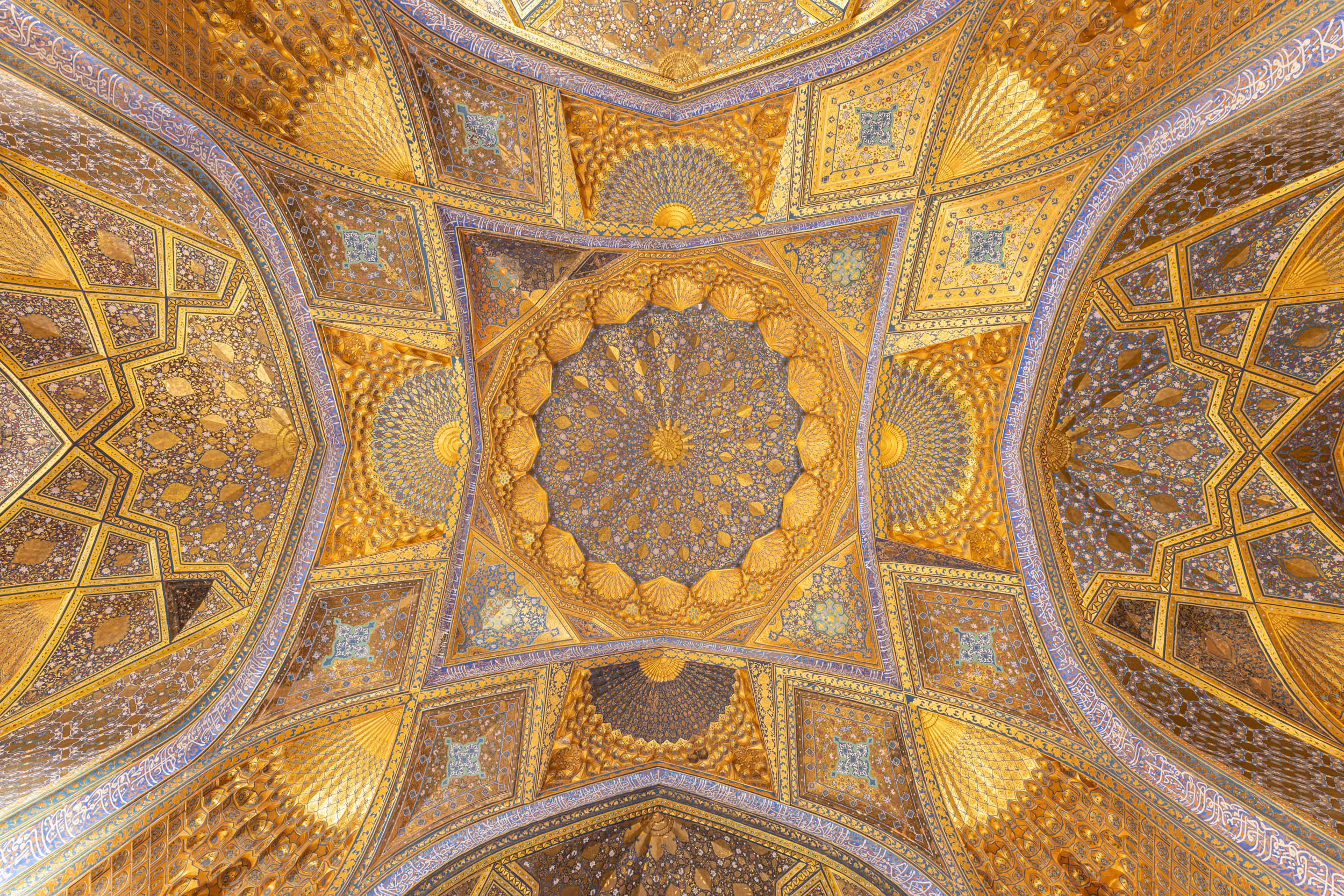 The magnificent ceiling of the Aksaray Mausoleum in Samarkand, Uzbekistan. March 2024 newsletter