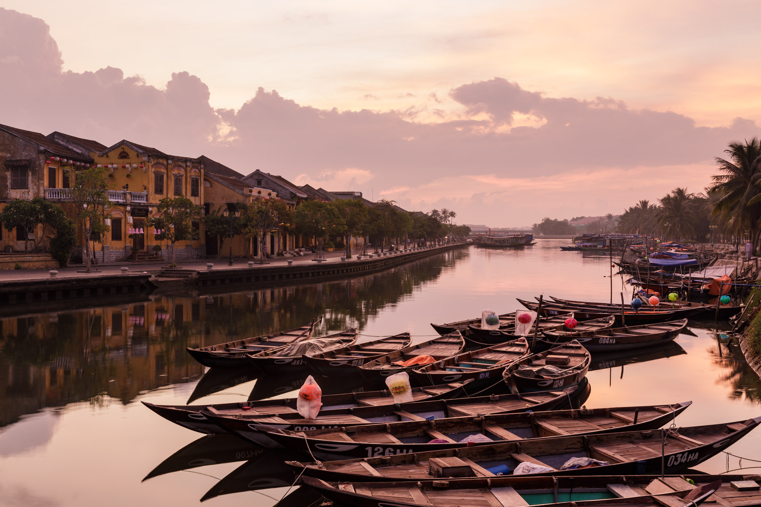The old town of Hoi An at dawn in Vietnam.