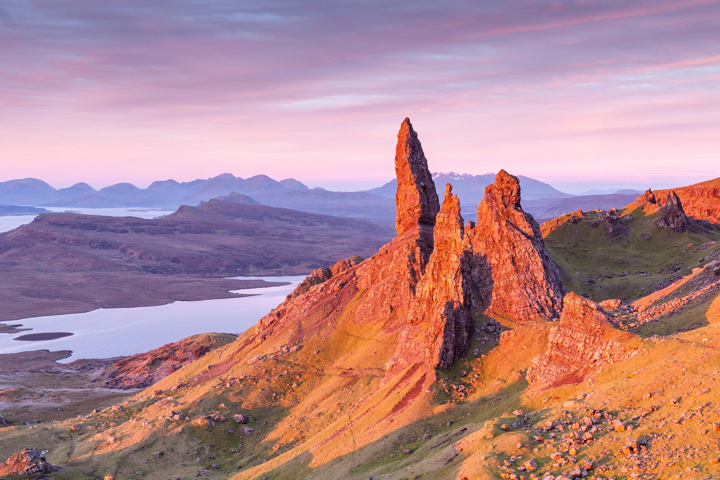 Sunrise over the Old Man of Storr on the Isle of Skye. Taken during the Scotland photography tours and workshop in January.