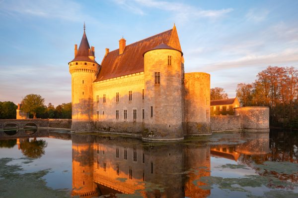 The Chateau de Sully-sur-Loire in the Loire Valley of France.
