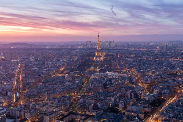 Panorama of the Eiffel Tower and the city of Paris, France. Photos of Paris gallery. Print by Julian Elliott Photography.