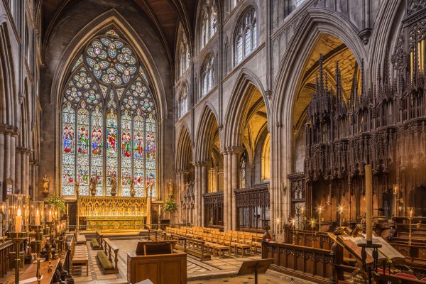 Ripon cathedral choir in England, UK. Print by Julian Elliott.